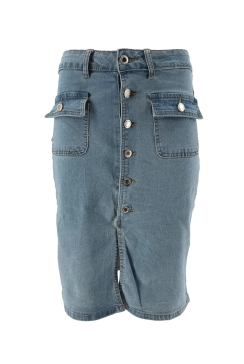 Korte denim rok met knoopjes aan de voorzijde Mila ( D4699#) (JRC) SALE