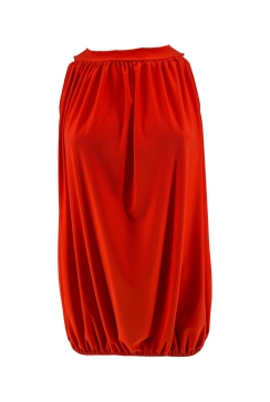 SIZE PLUS mouwloze halter top uni rood