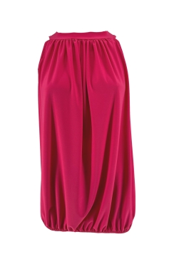 SIZE PLUS mouwloze halter top uni fuchsia