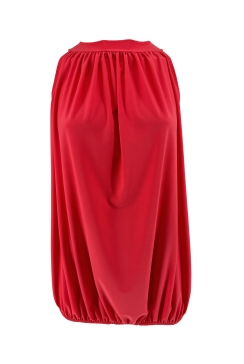 SIZE PLUS mouwloze halter top uni koraal