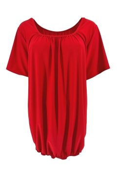 Basic ballon shirt TRAVELSTOF met korte mouw uni rood