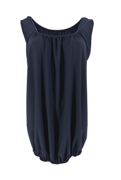 Basic ballon top in TRAVELSTOF uni donker blauw