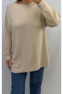 Trui met strikjes op de rug Y&Y beige