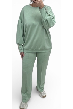 2-delig set met 5 knopen op de mouw Inge jade groen