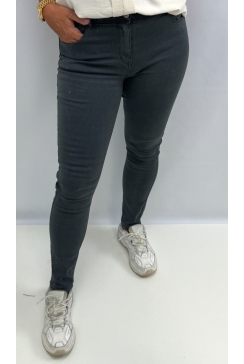 Goodies jeans met stretch in de taille antraciet (Q628-2)