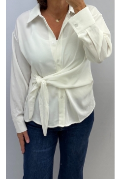 Blouse met strik aan de voorzijde Nancy off-white