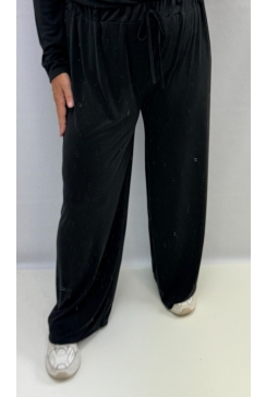 Broek met rechte broekspijp en koord Molly zwart. tkd
