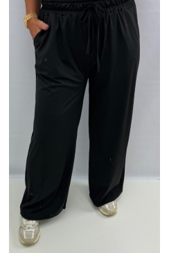 Broek met elastische taille en koord Jess zwart btsb
