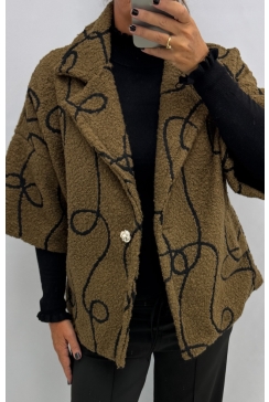Jasje/vest met kraag en knoop Poppy SLINGER licht bruin