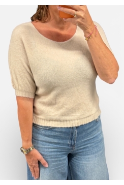 Zachte trui met ronde hals Alpaca beige