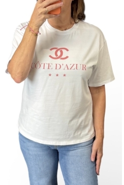 Shirt met korte mouw Côte d' Azur zalm