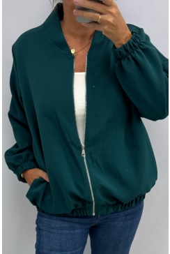 Bomber jack met ritssluiting Megan petrol