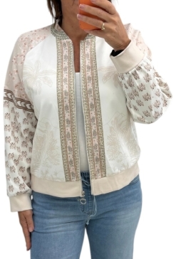 Vest met lange mouw en ritssluiting Dubai beige