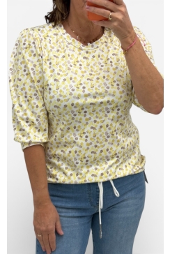 Blouse met ronde hals confetti geel (TVB)