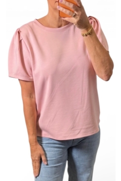 Shirt met pofmouw Ankie licht roze