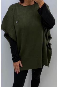 Poncho met ruit details en heart Corrie army SALE. PTL