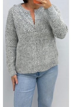 Vest met spikkels/graphic motief zwart/wit (K2561)