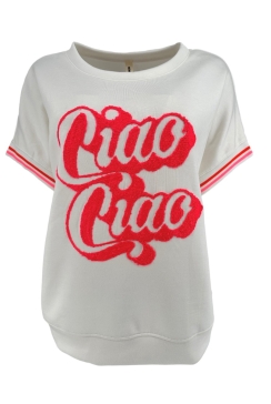 Sweatshirt met gekleurde bies Ciao Ciao off-white SWD