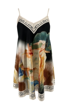 TOP van satijn-look Toscane zwart.  SALE