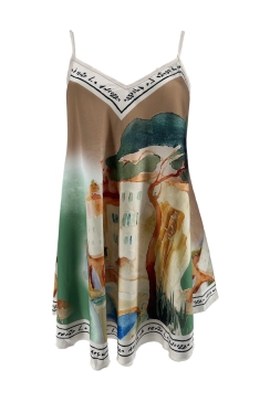 TOP van satijn-look Toscane camel   SALE