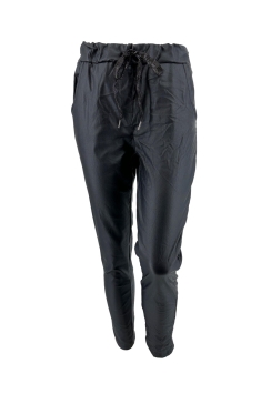 Leather-look jogg-jeans Salina donker blauw