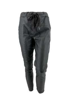 Leather-look jogg-jeans Salina antraciet