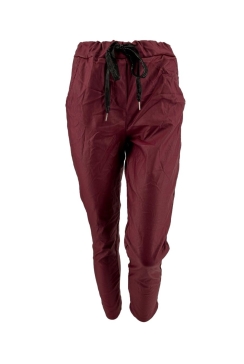 Leather-look jogg-jeans Salina bordeaux