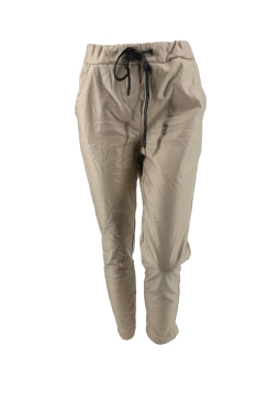 Leather-look jogg-jeans Salina beige