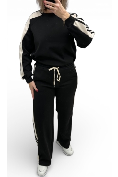 2-delig set met BREDE bies zwart