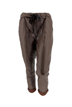 Leather-look jogg-jeans Salina donker bruin