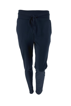 Travelstof broek met aansluitende broekspijp Bibi donker blauw.(btsb)