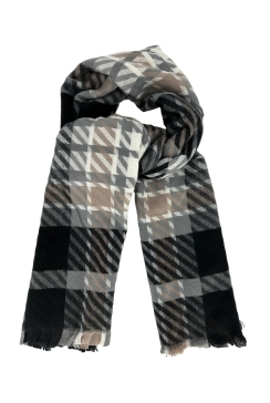 Zachte sjaal striped black (FA-2402)