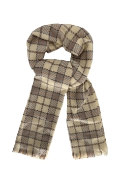 Zachte sjaal geruit beige (FA-2403)