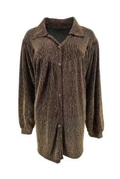 Blouse met kraag hals en knoopjes Alice met GLITTER brons