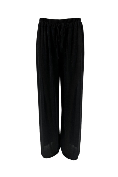 Broek met rechte broekspijp en koord glitter DOTTED zwart