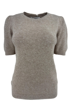 Zacht truitje met korte mouw en ronde hals beige (DZ-8967)