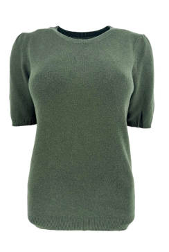 Zacht truitje met korte mouw en ronde hals army (DZ-8967)