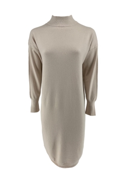 Turtleneck jurk/tuniek met lange mouw beige (6212)JMK 