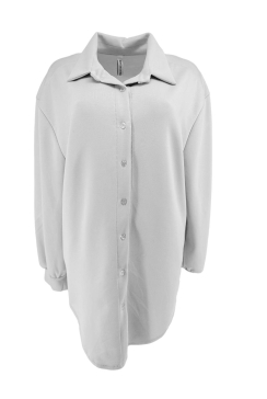 Blouse van dikkere stof met kraag en knopen Mikky off-white.(gts)