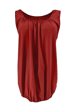 Basic ballon top in TRAVELSTOF uni bordeaux