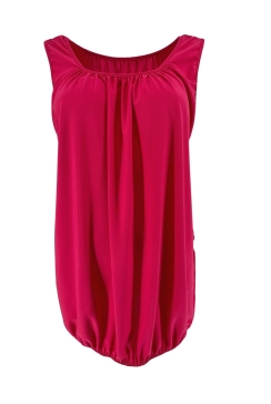 Basic ballon top in TRAVELSTOF uni fuchsia.BBT