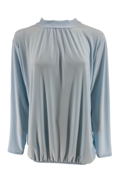 Shirt met lange mouw en opstaande kraag Jill uni licht blauw