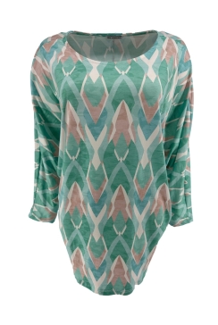 Blouse met ronde hals mermaid mint. SALE