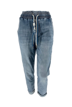 Redseventy jogg-jeans met koord light denim momfit (F292-24) (F292-16)