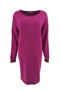 Jurk/tuniek met lange mouw en ronde hals cerise (HJD7915)JMK