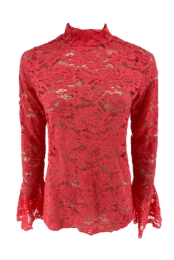 Top van kant met knopen op de rug en MATEN Rose koraal (SALE)