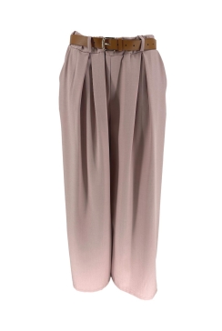 Broek met wijde broekspijp en riem Kiki licht roze. SALE