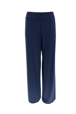 Travelstof broek met rechte broekspijp donker blauw. CASD