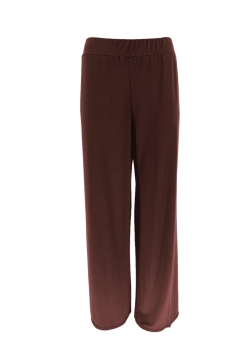 Travelstof broek met rechte broekspijp bruin