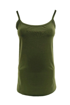 Top van travelstof met spaghetti bandjes army. ttsb